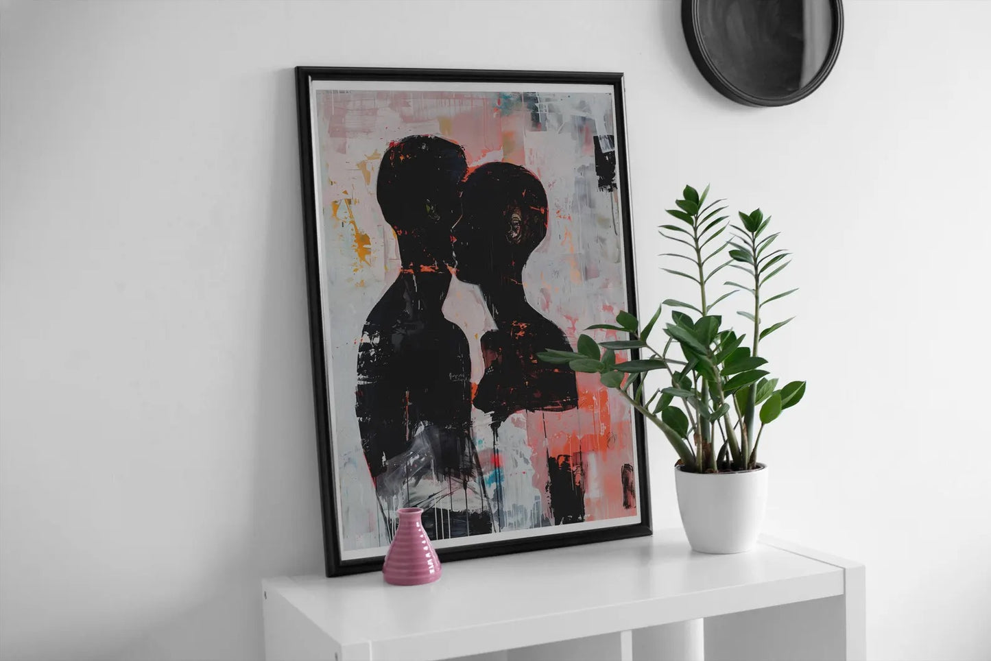 Abstract Black Couple Poster | Afro American Expressionist Wall Art