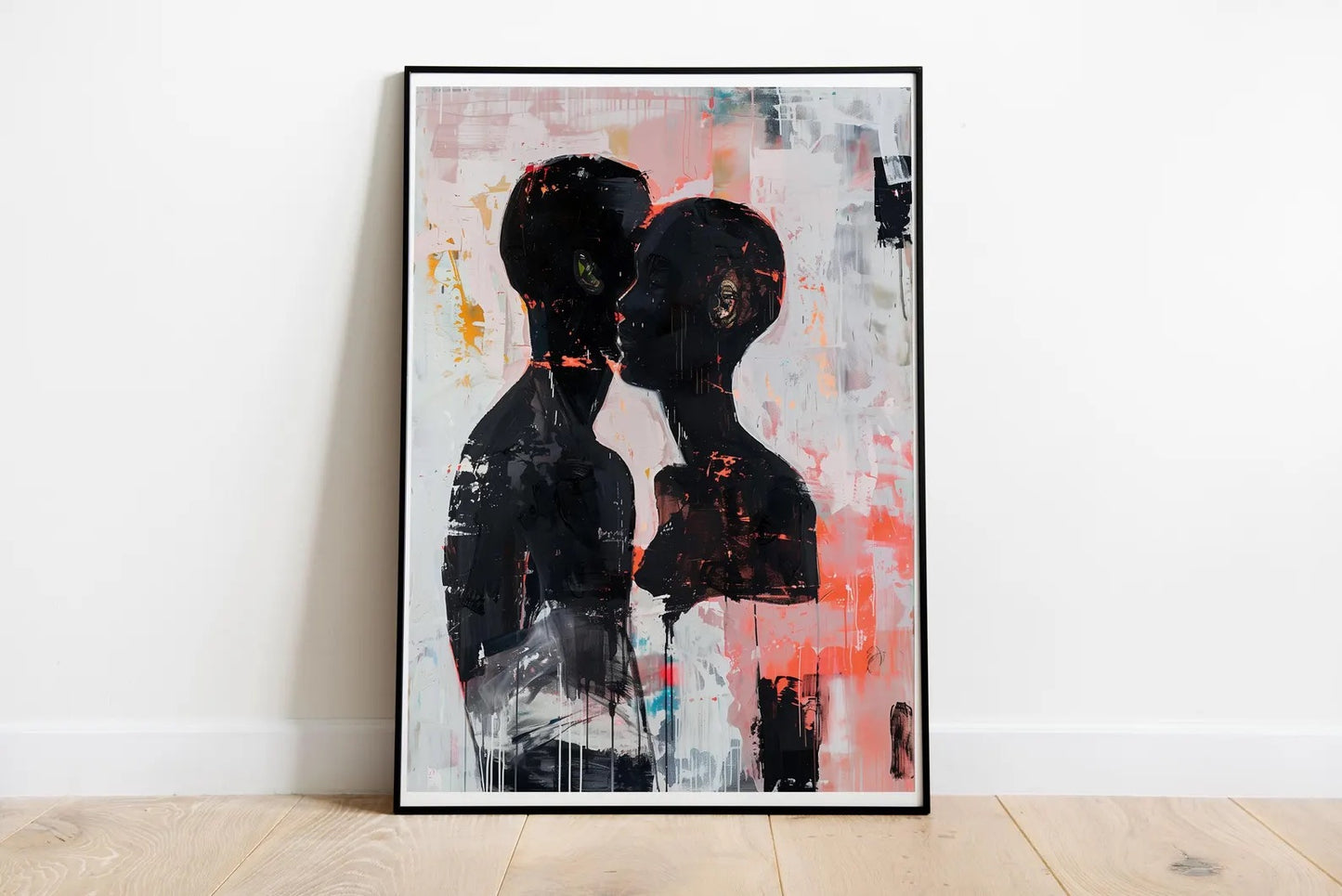 Abstract Black Couple Poster | Afro American Expressionist Wall Art