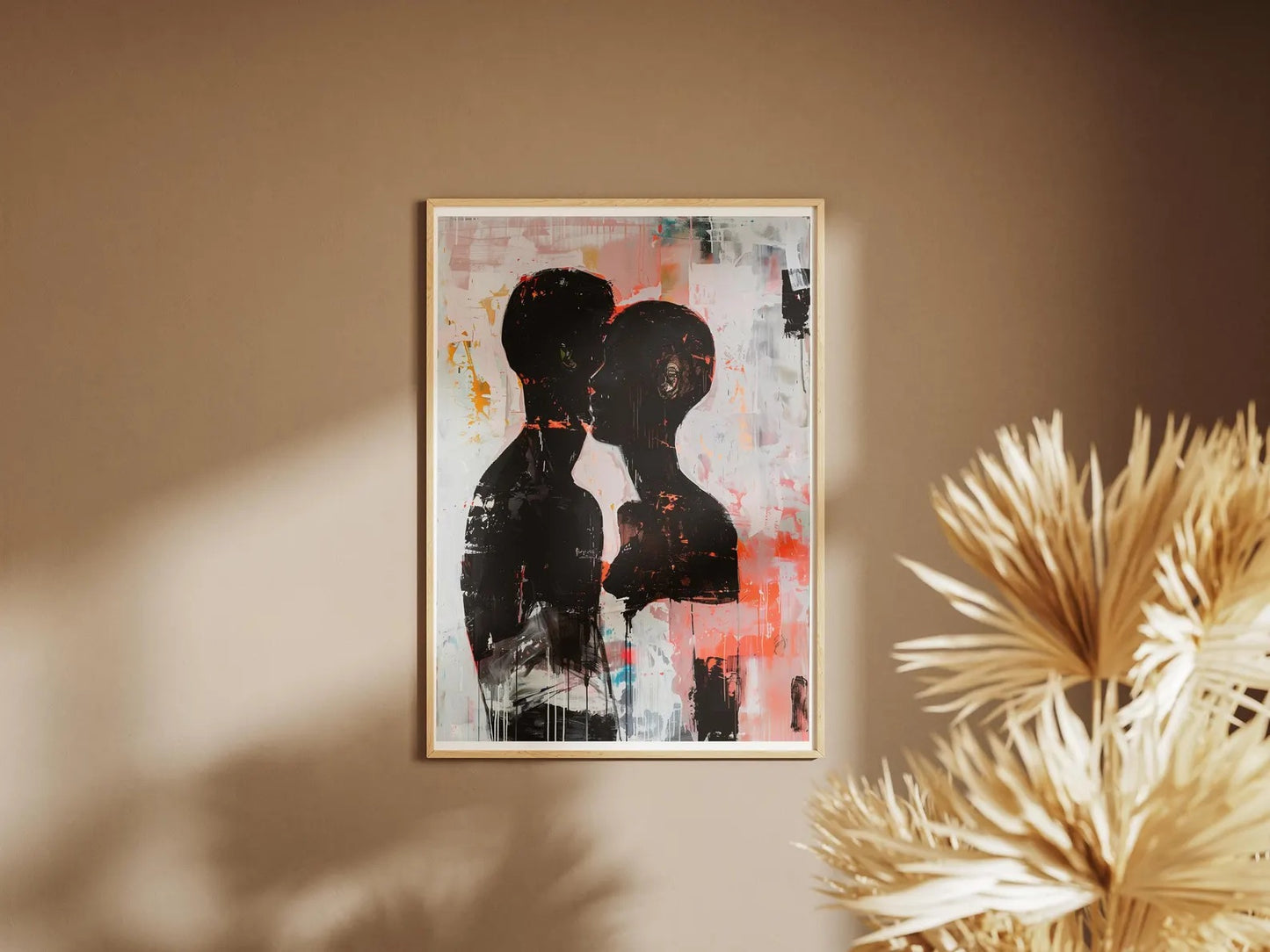 Abstract Black Couple Poster | Afro American Expressionist Wall Art