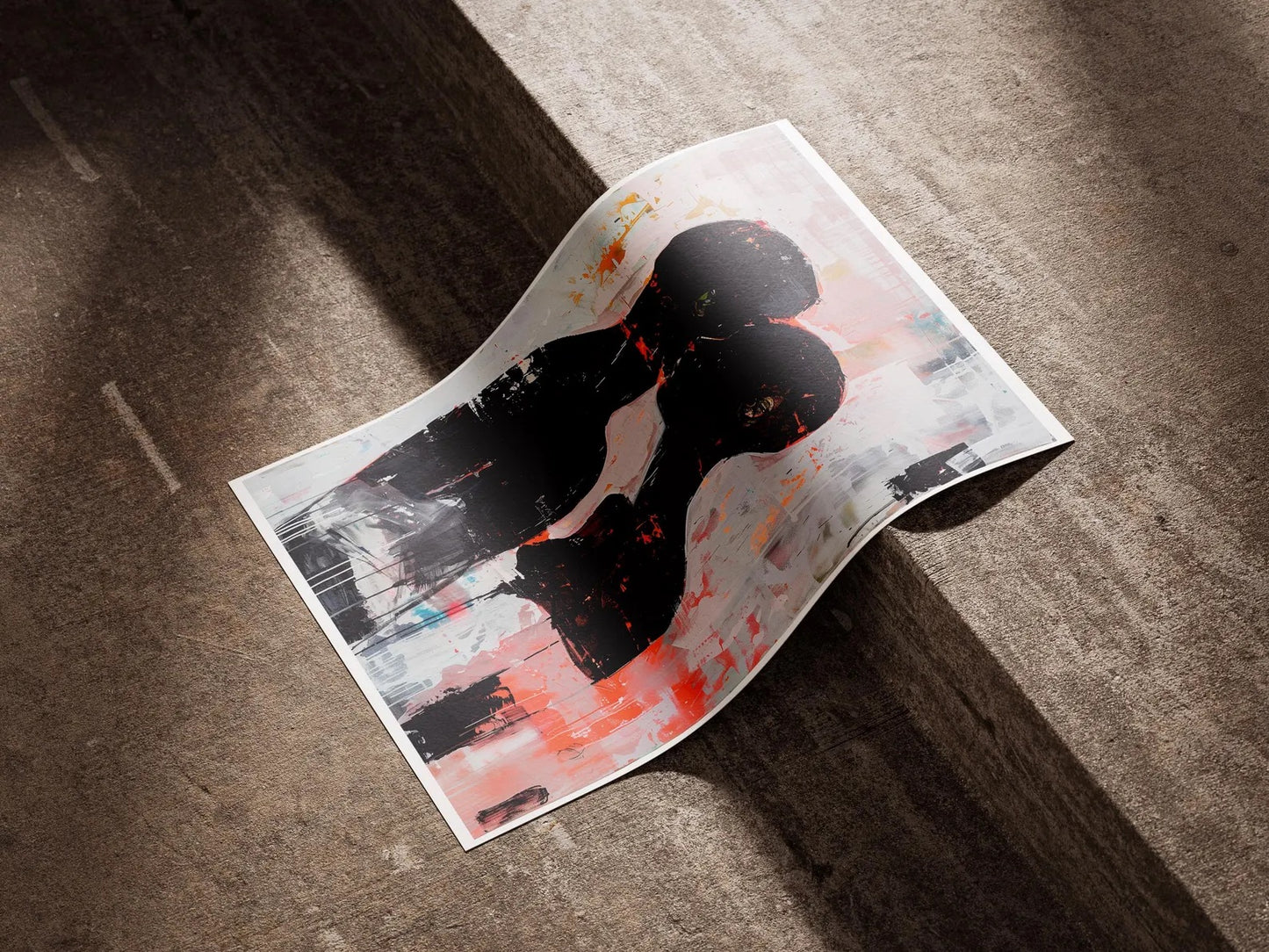 Abstract Black Couple Poster | Afro American Expressionist Wall Art