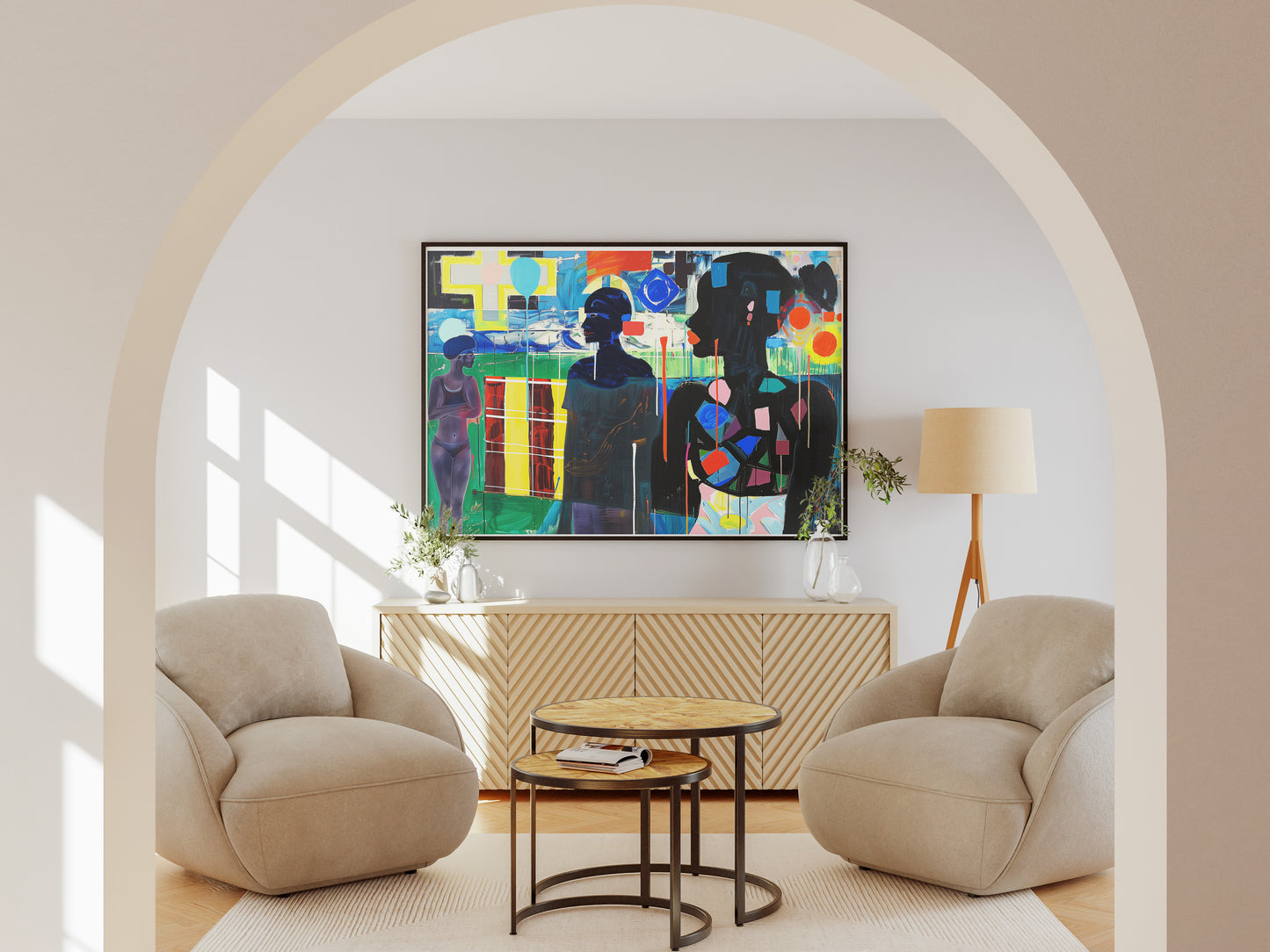 Abstract Afro American Art Poster | Colorful Cultural Expression Print
