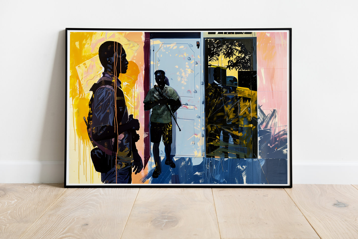 Urban Figurative Black Art Poster | Contemporary Social Realism Wall Print