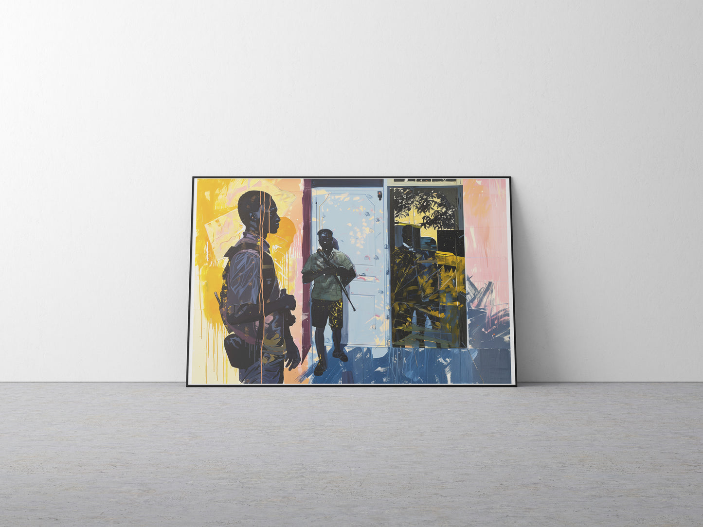 Urban Figurative Black Art Poster | Contemporary Social Realism Wall Print