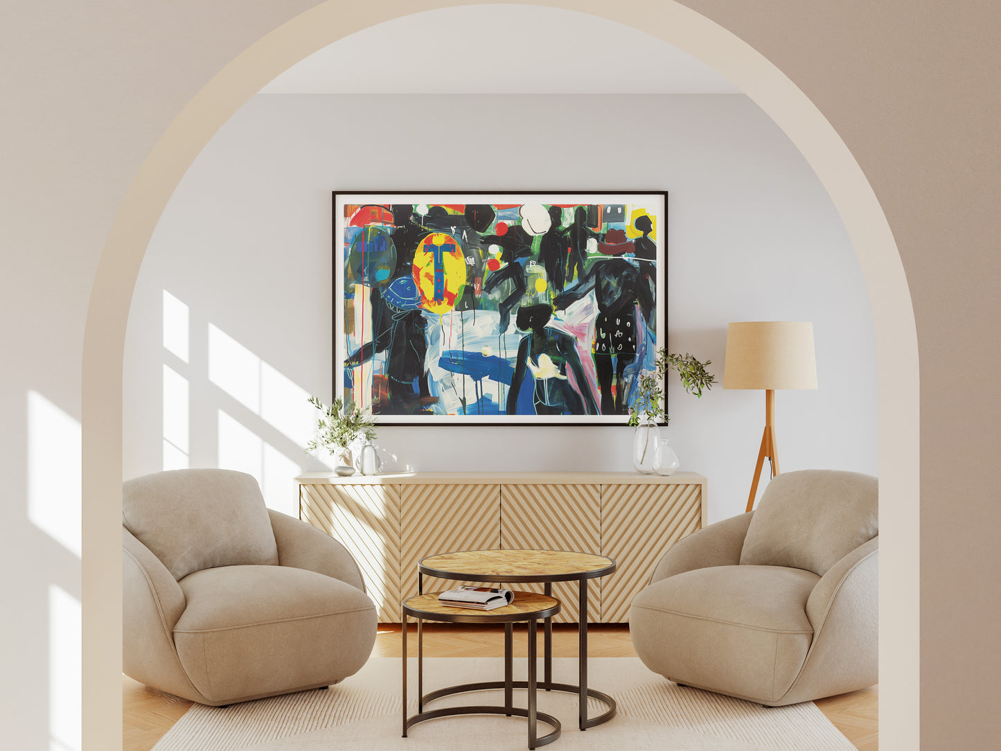 Afrocentric Abstract Figurative Poster | Contemporary Black Identity Wall Art