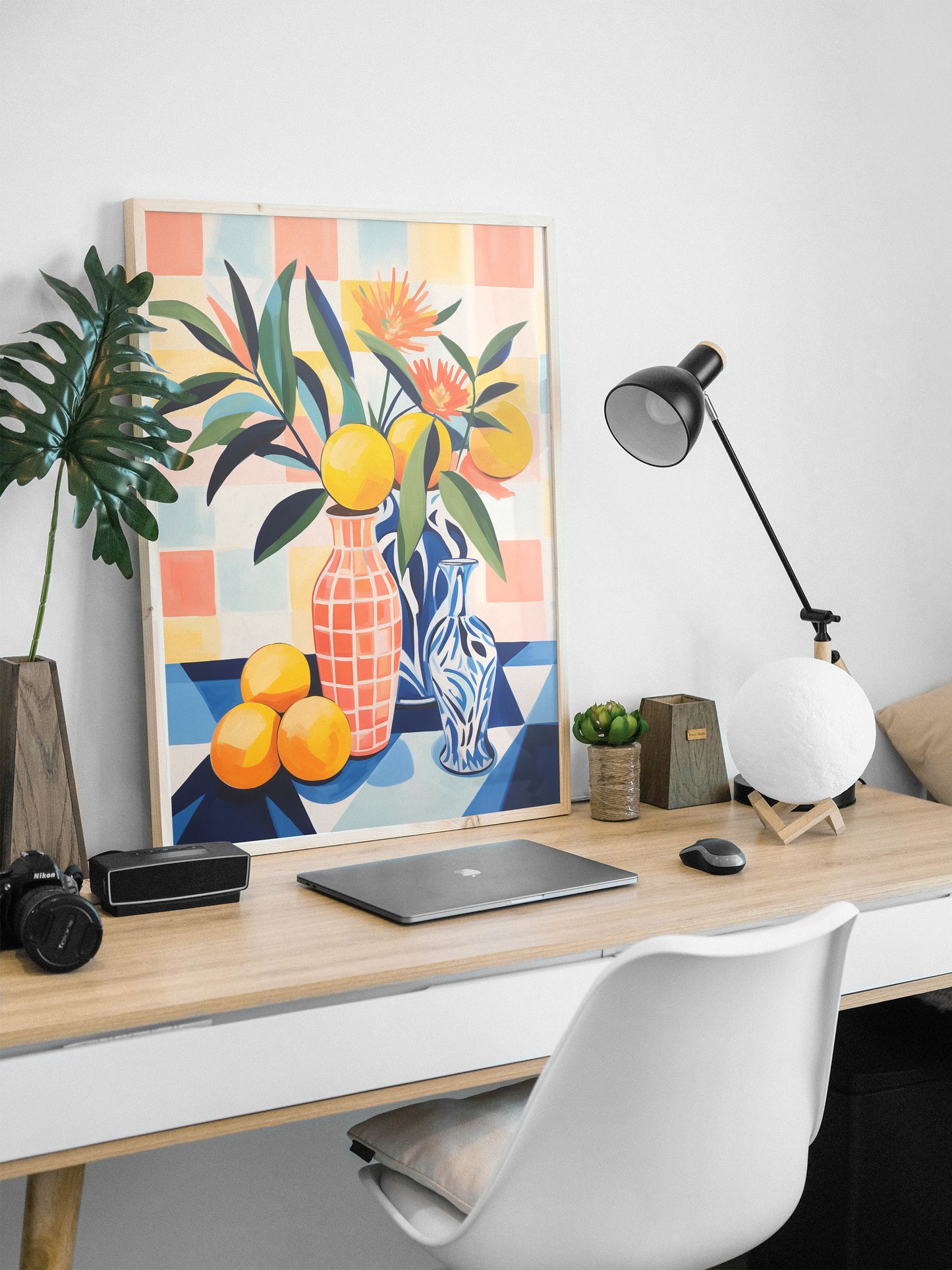 Colorful Lemons Still Life Poster | Matisse Inspired Fauvist Wall Art