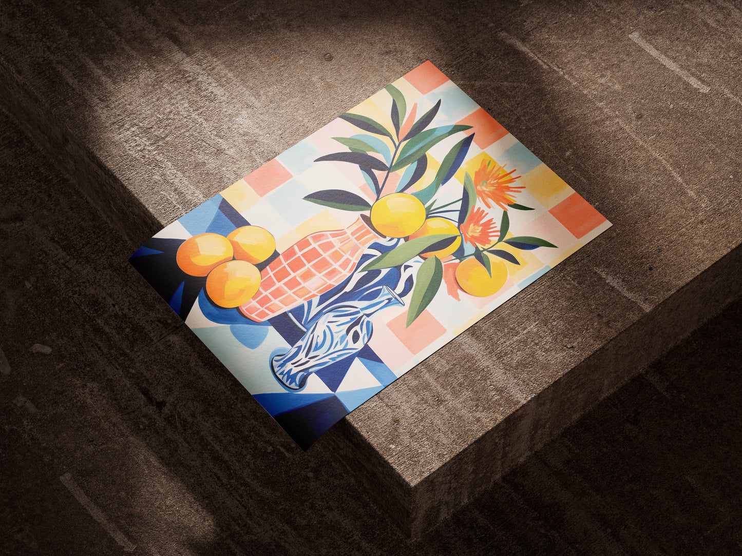 Colorful Lemons Still Life Poster | Matisse Inspired Fauvist Wall Art