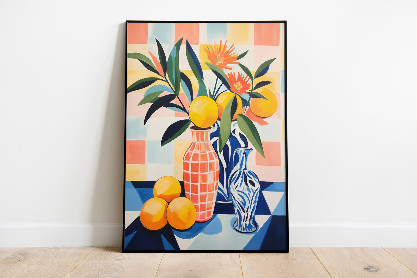 Colorful Lemons Still Life Poster | Matisse Inspired Fauvist Wall Art