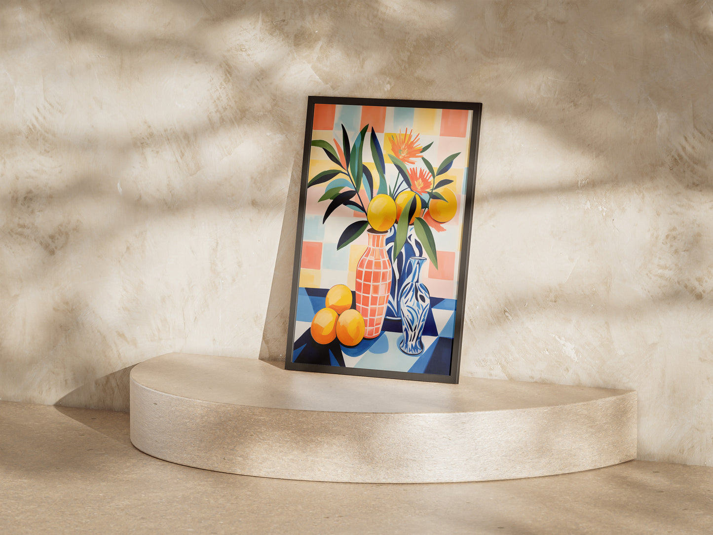 Colorful Lemons Still Life Poster | Matisse Inspired Fauvist Wall Art