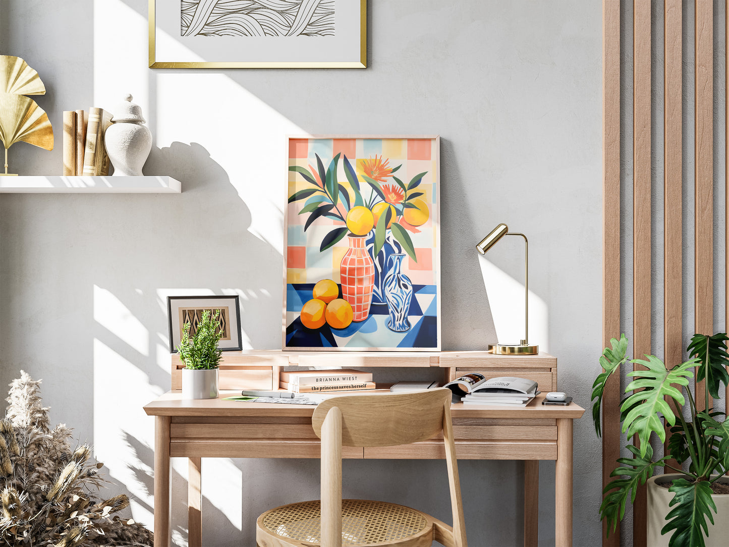 Colorful Lemons Still Life Poster | Matisse Inspired Fauvist Wall Art