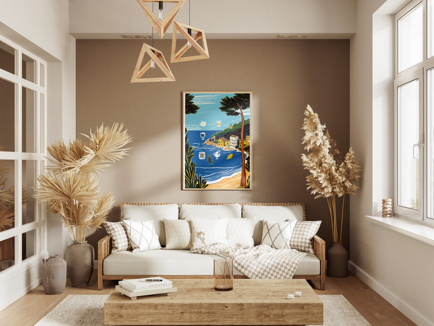 Mediterranean Coastal Poster | Italian Seaside Summer Wall Art Print