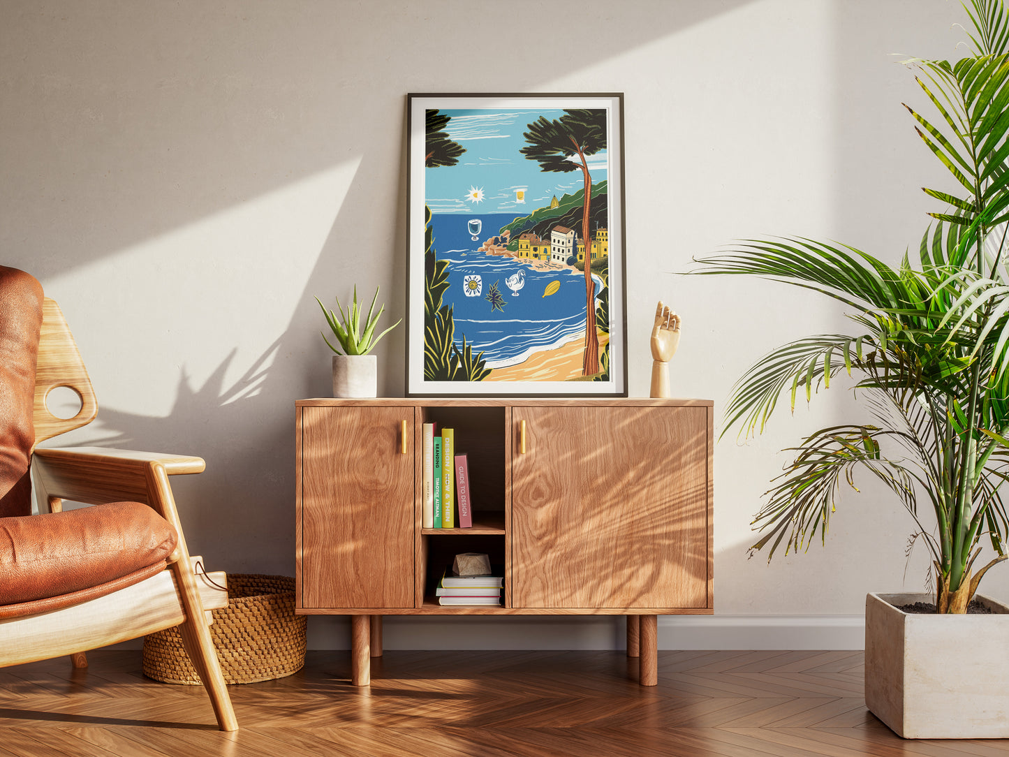 Mediterranean Coastal Poster | Italian Seaside Summer Wall Art Print