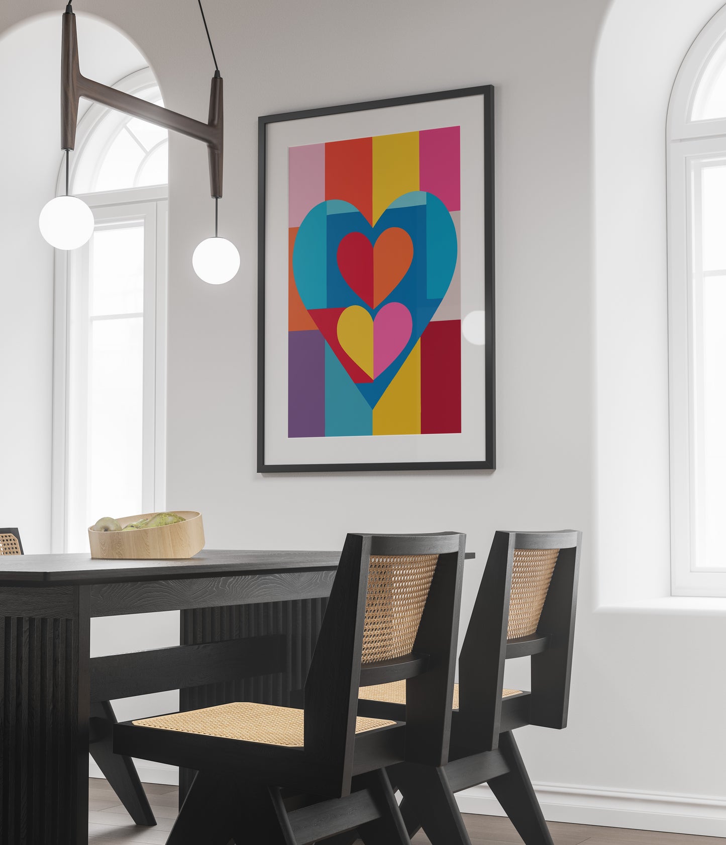 Colorful Geometric Heart Poster | Modern Graphic Wall Art Print