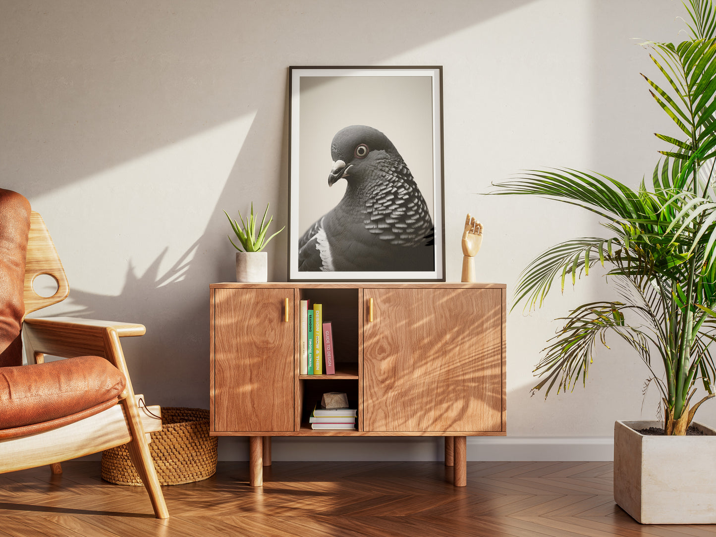 Pigeon Wall Art Poster | Minimalist Bird Photography Print