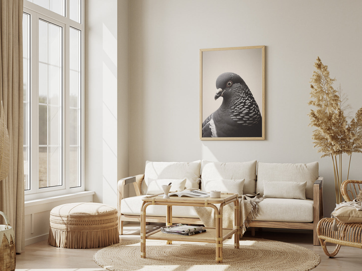 Pigeon Wall Art Poster | Minimalist Bird Photography Print
