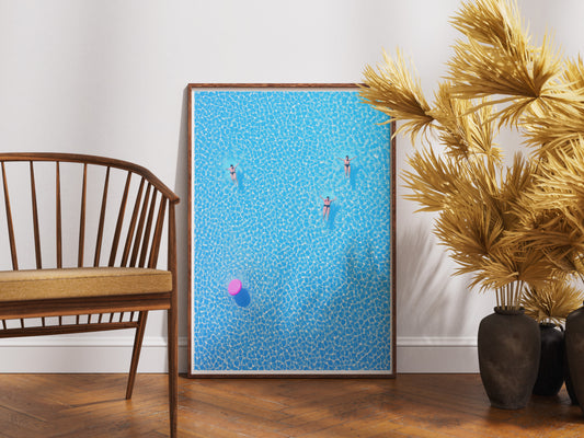 Minimalist Poolside Poster | Summer Vibes Tropical Wall Art Print