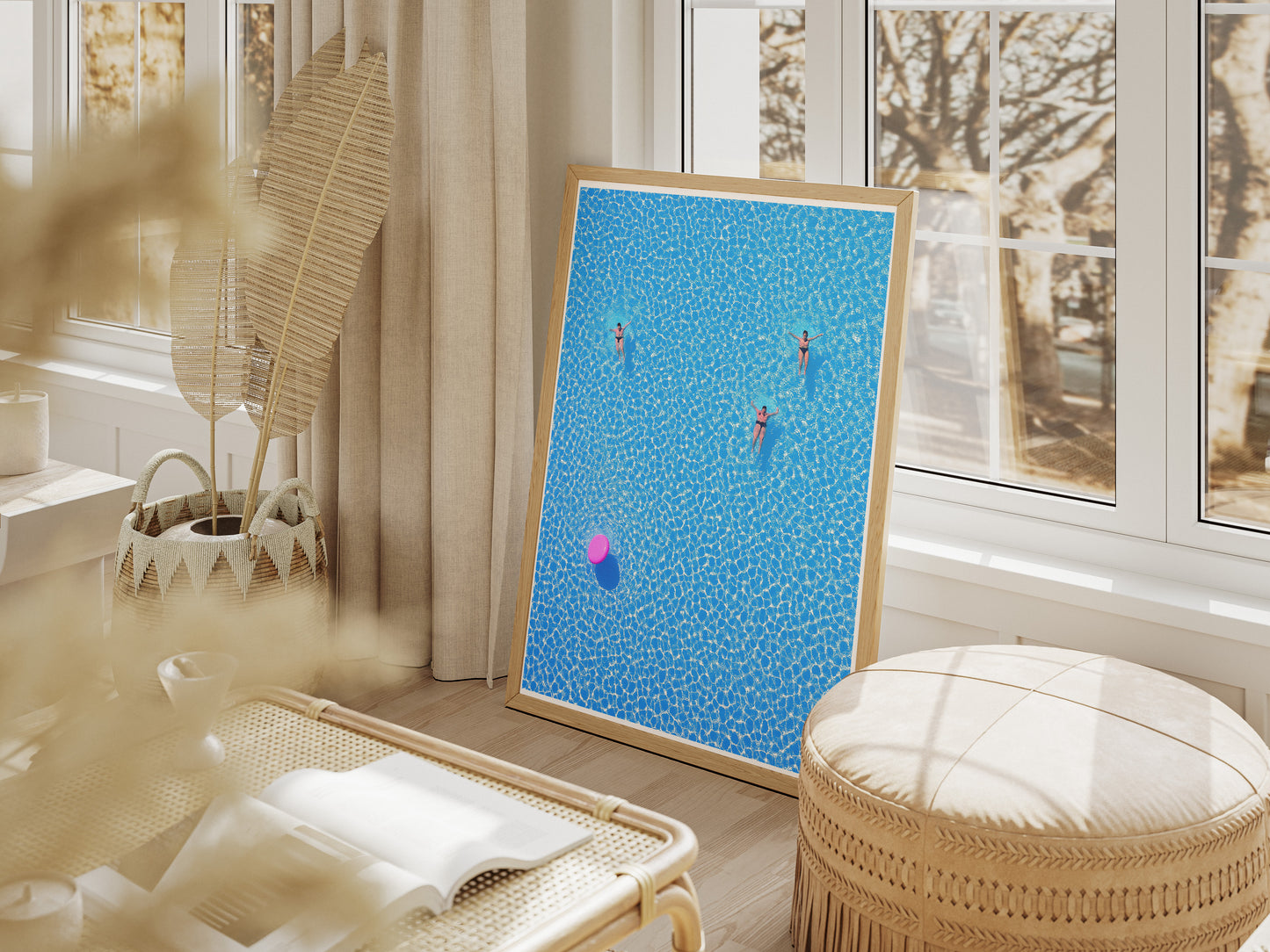 Minimalist Poolside Poster | Summer Vibes Tropical Wall Art Print