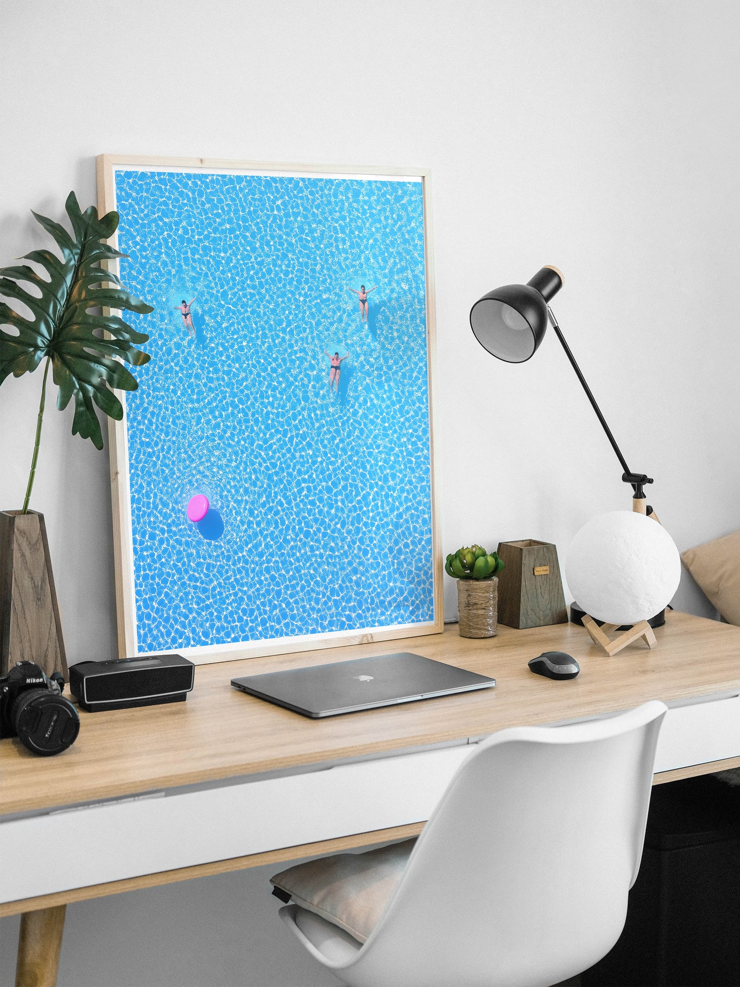 Minimalist Poolside Poster | Summer Vibes Tropical Wall Art Print