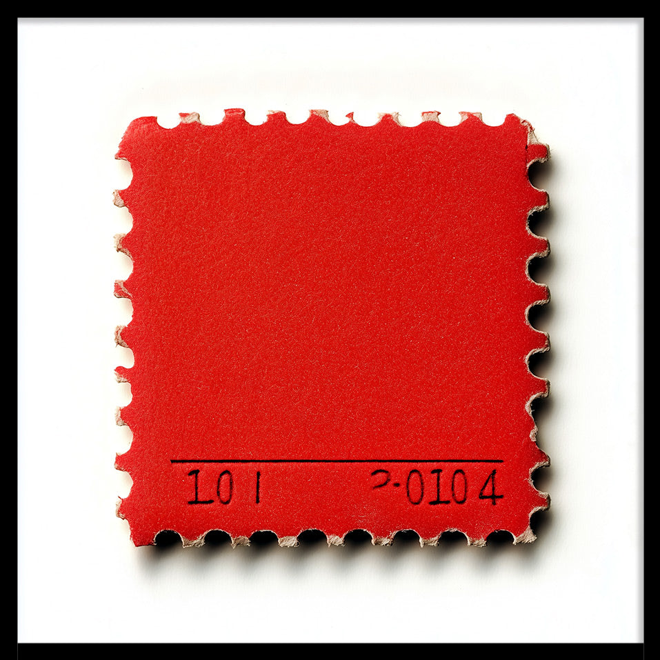 Minimalist Postage Stamp Art Print | Vintage Red Stamp Wall Decor