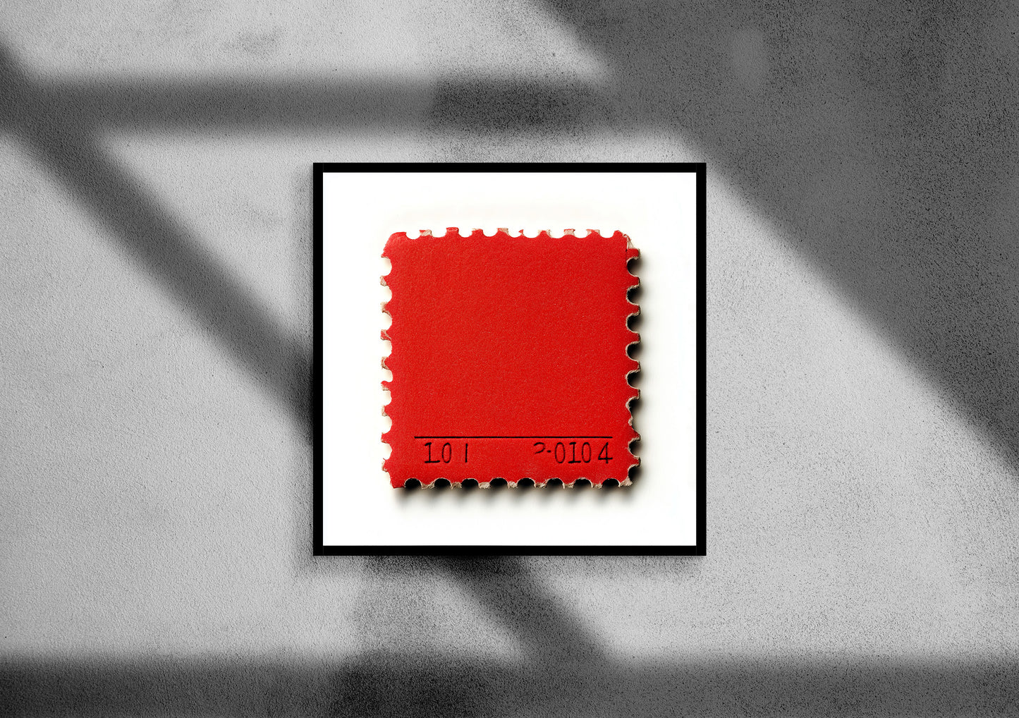 Minimalist Postage Stamp Art Print | Vintage Red Stamp Wall Decor