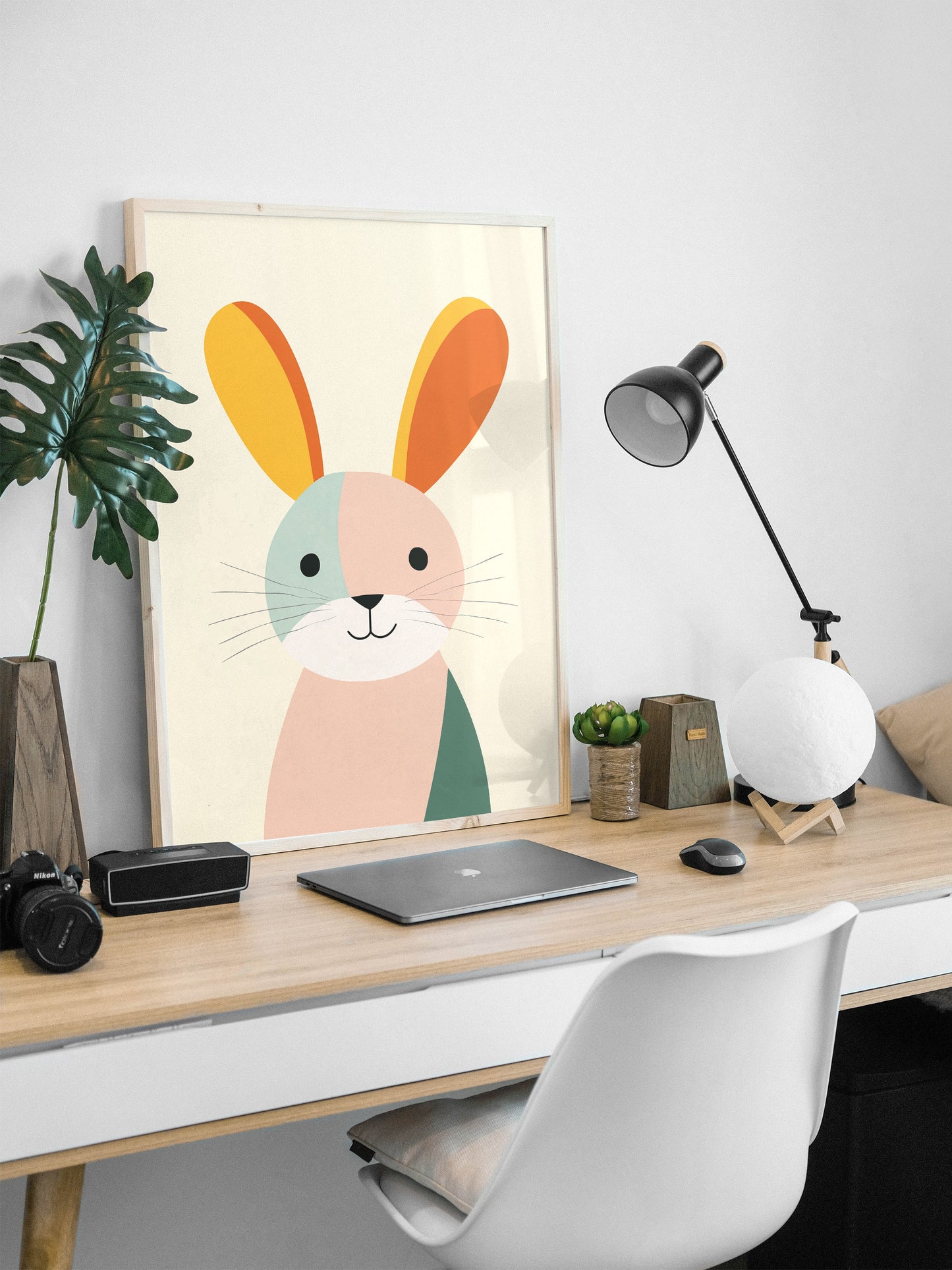 Minimalist Bunny Poster | Cute Rabbit Art for Nursery or Kids Room