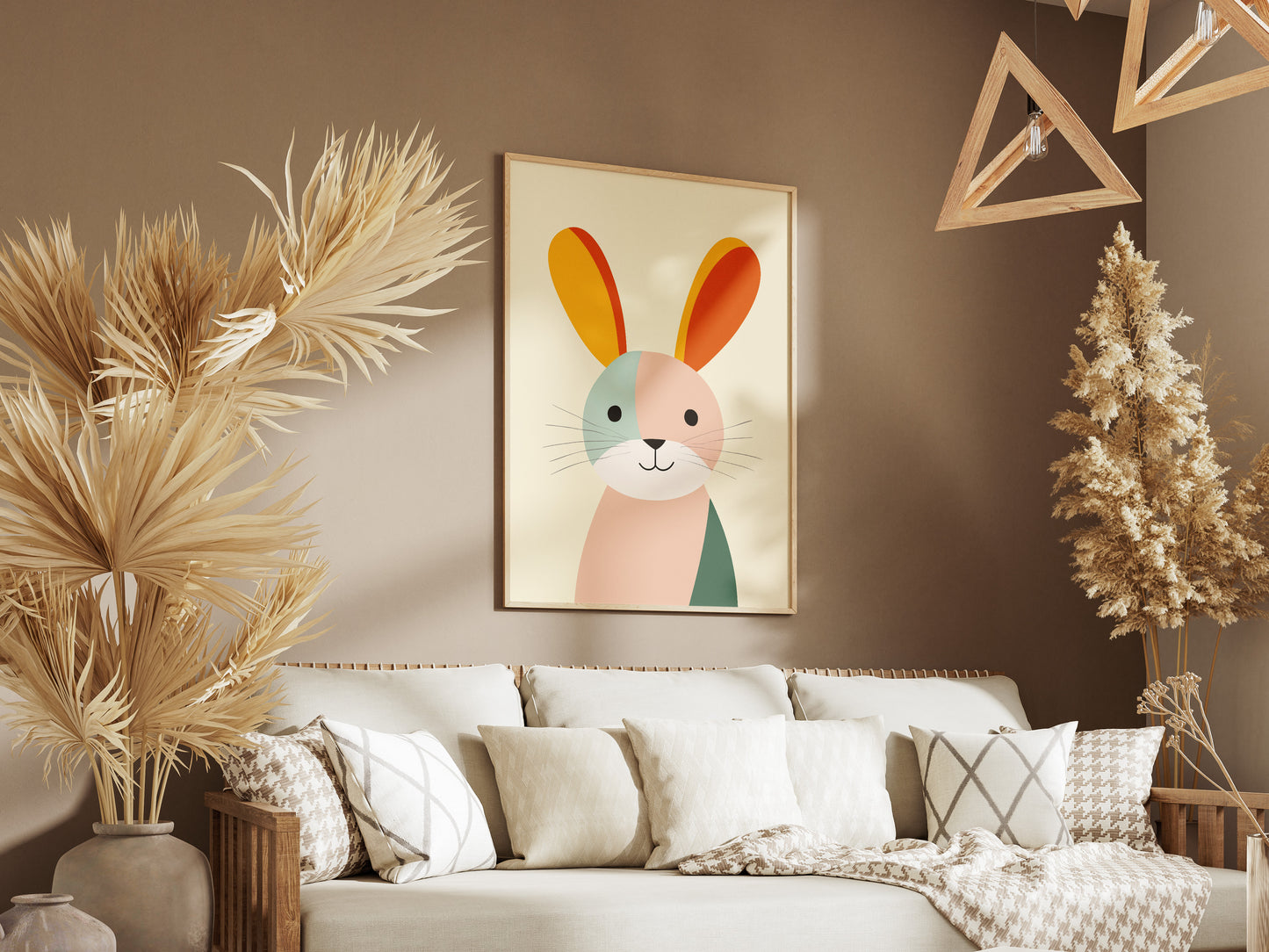 Minimalist Bunny Poster | Cute Rabbit Art for Nursery or Kids Room
