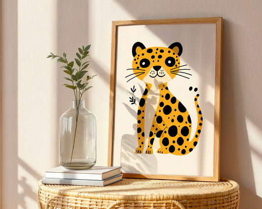 Leopard Poster | Playful Jungle Animal Illustration