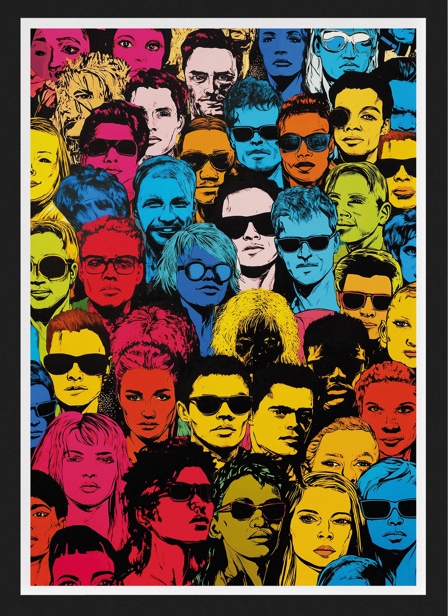 Pop Art Faces Poster | Colorful Retro Wall Art for Urban Interiors