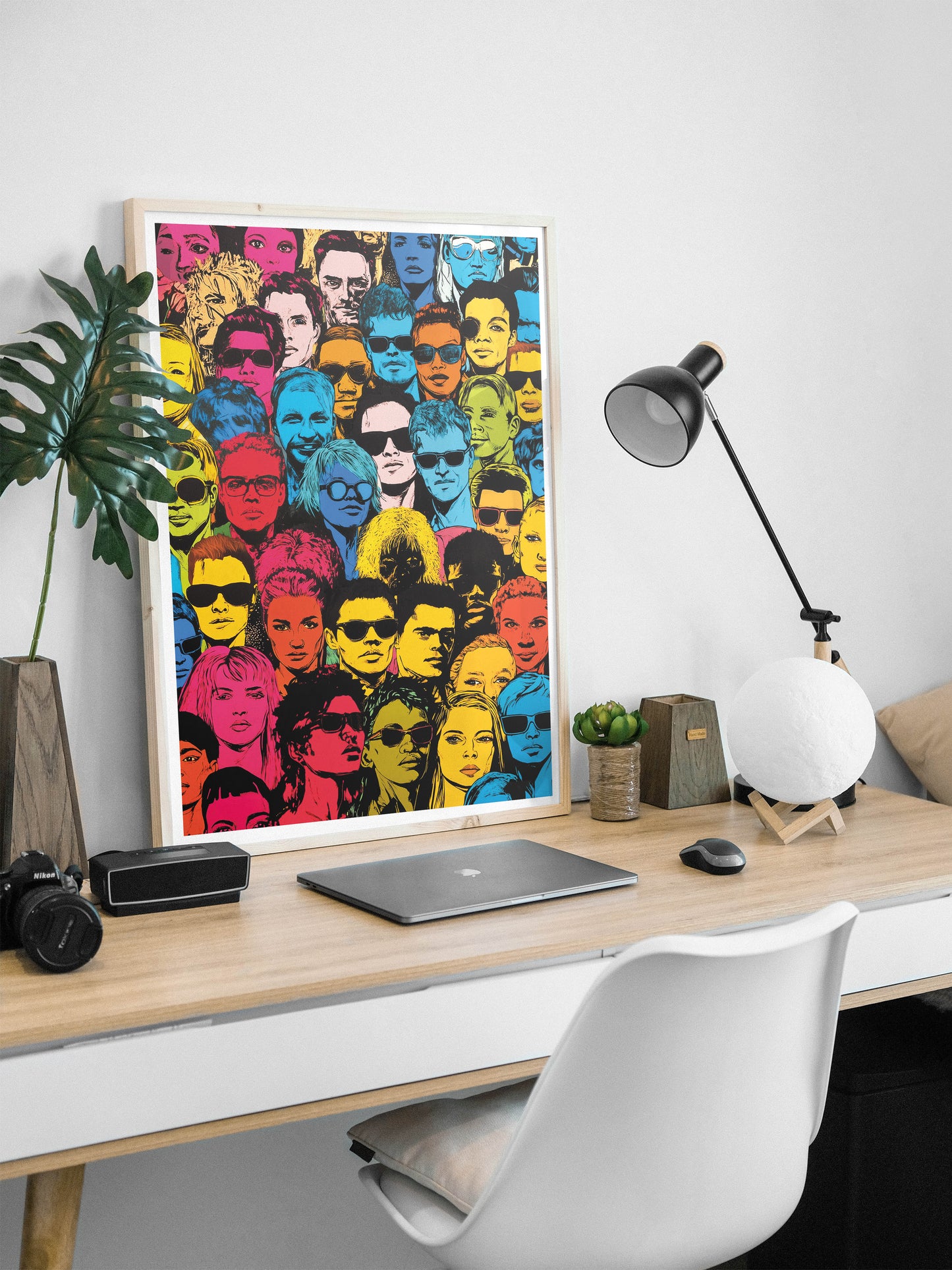 Pop Art Faces Poster | Colorful Retro Wall Art for Urban Interiors