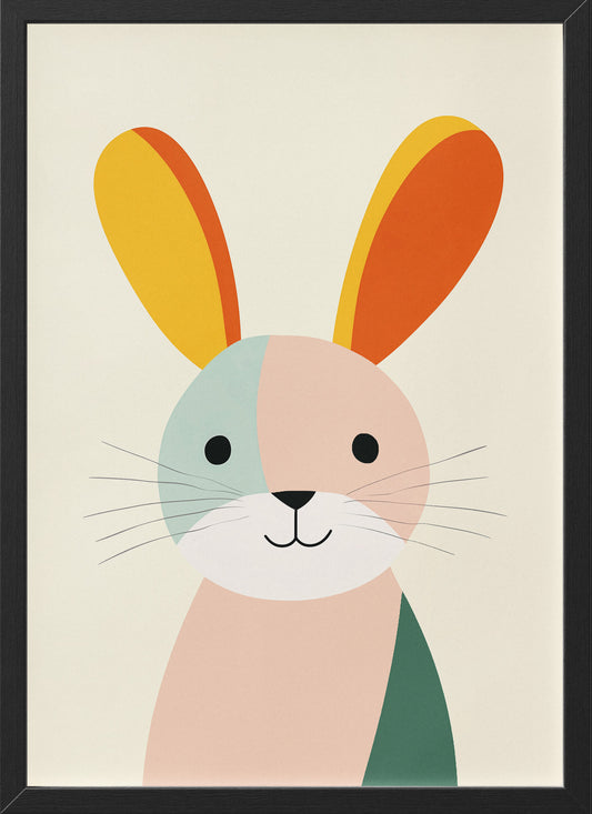 Minimalist Bunny Poster | Cute Rabbit Art for Nursery or Kids Room
