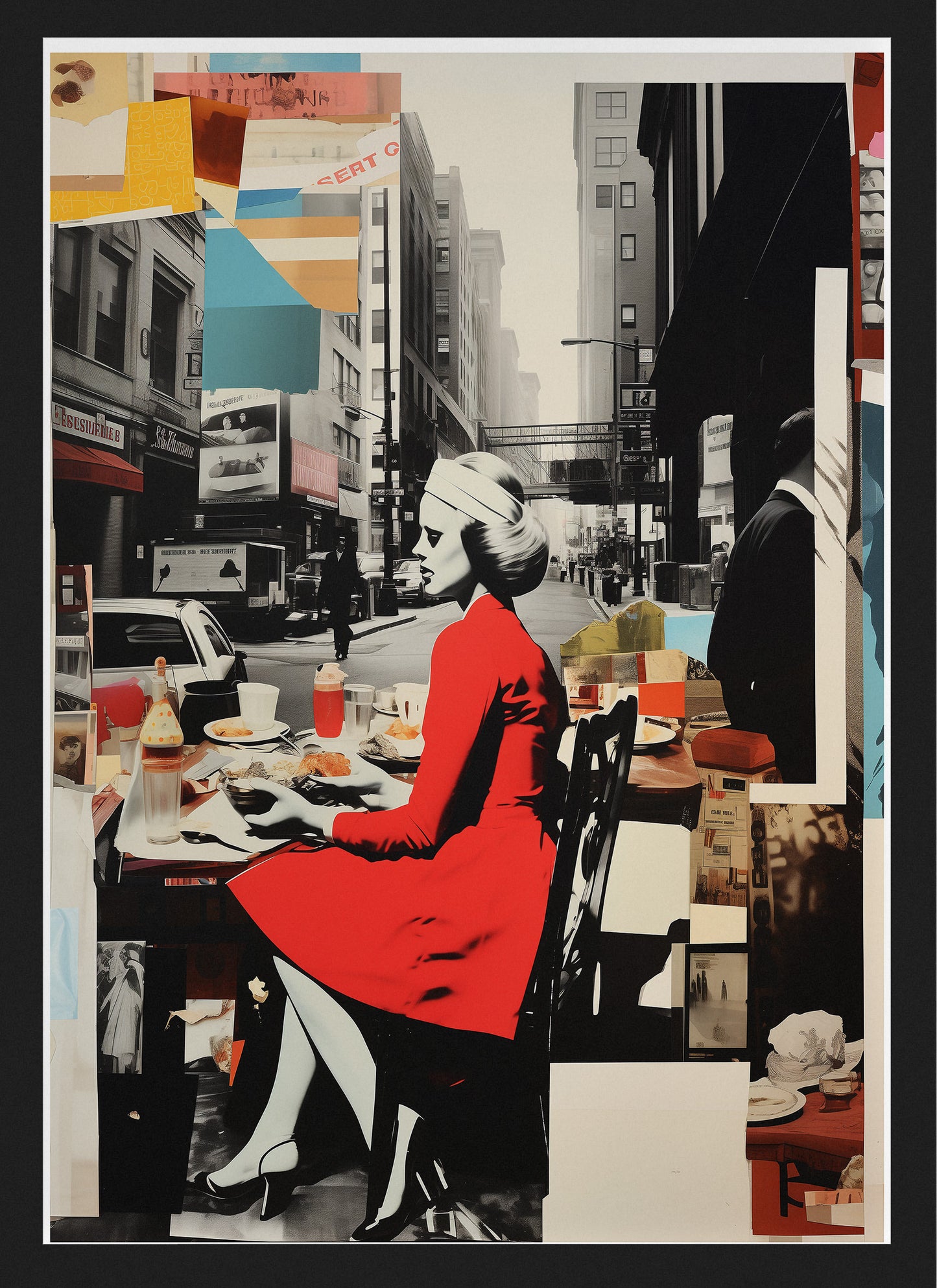 Retro Collage Woman Poster | Modern Pop Art Style Wall Print