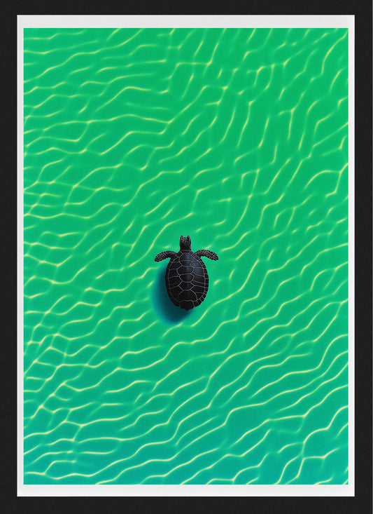 Sea Turtle Poster | Minimalist Ocean Vibes Wall Art for Coastal Homes