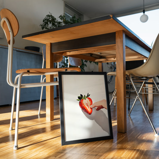 Strawberry Poster | Minimalist Fruit with Playful Art