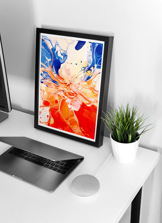 Abstract Fluid Art Poster | Modern Paint Splash Expressionist Wall Art