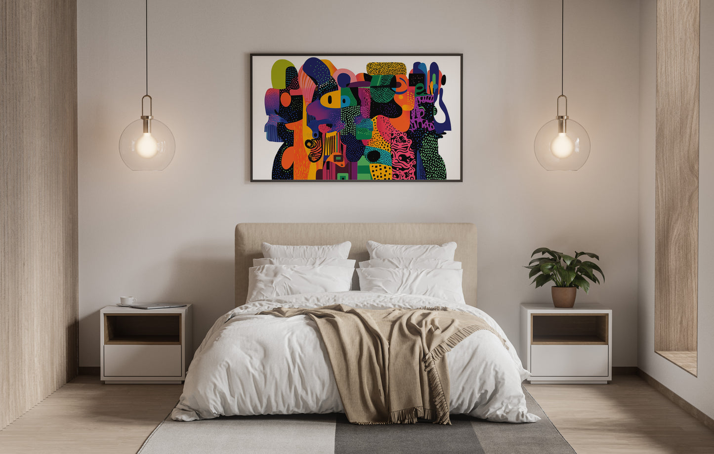 Dynamic Colorful Abstract Poster | Geometric Minimalist Wall Art for Modern Interiors