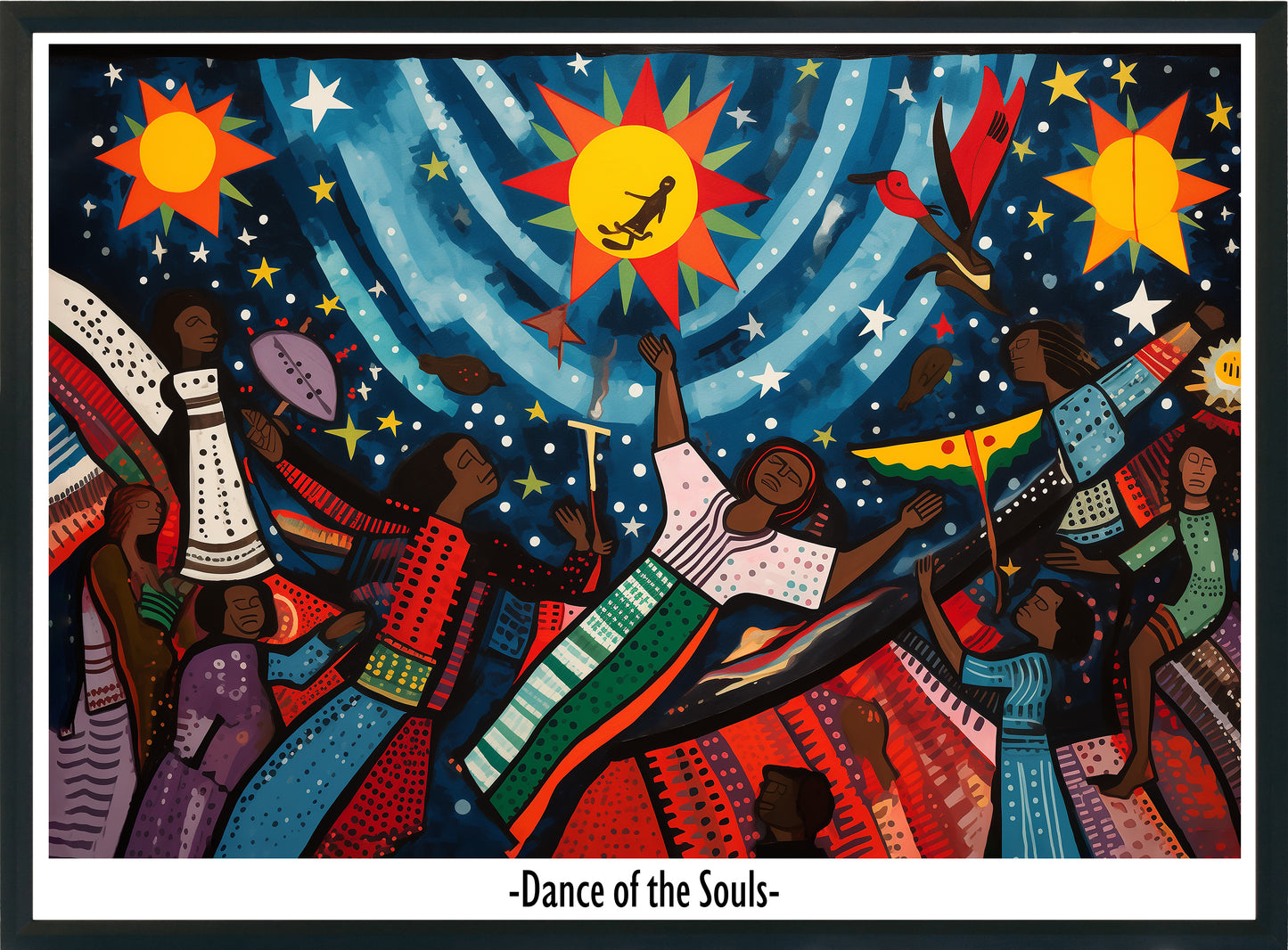 Dance of the Souls Poster | Afrocentric Spiritual Celebration Wall Art