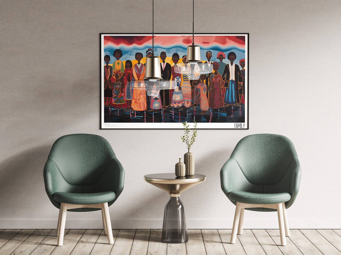 Black Family Unity Poster | African American Cultural Wall Art
