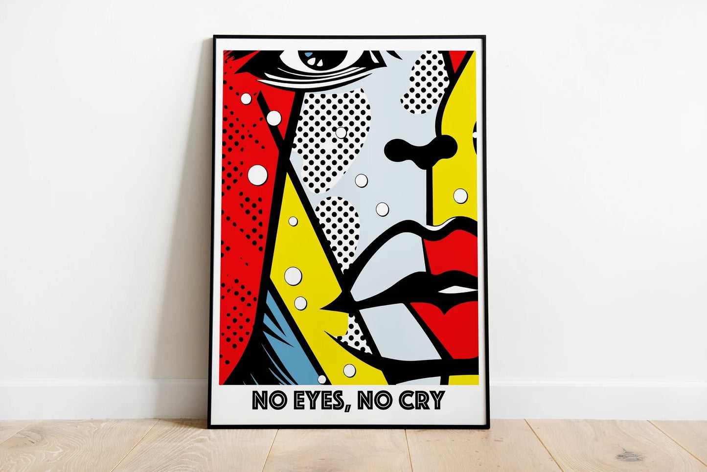 No Eyes No Cry Poster | Retro Dot Art Comic Style Print