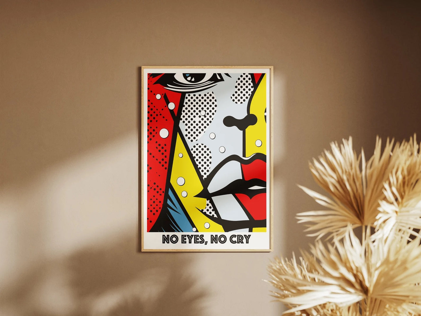 No Eyes No Cry Poster | Retro Dot Art Comic Style Print