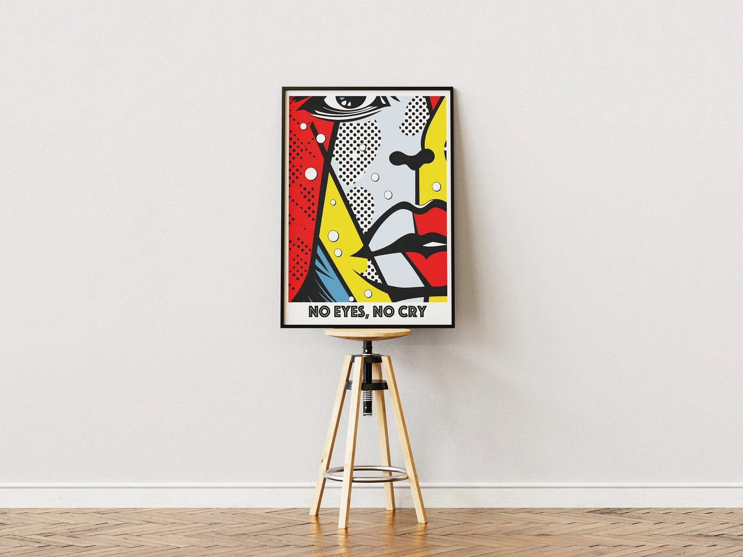 No Eyes No Cry Poster | Retro Dot Art Comic Style Print