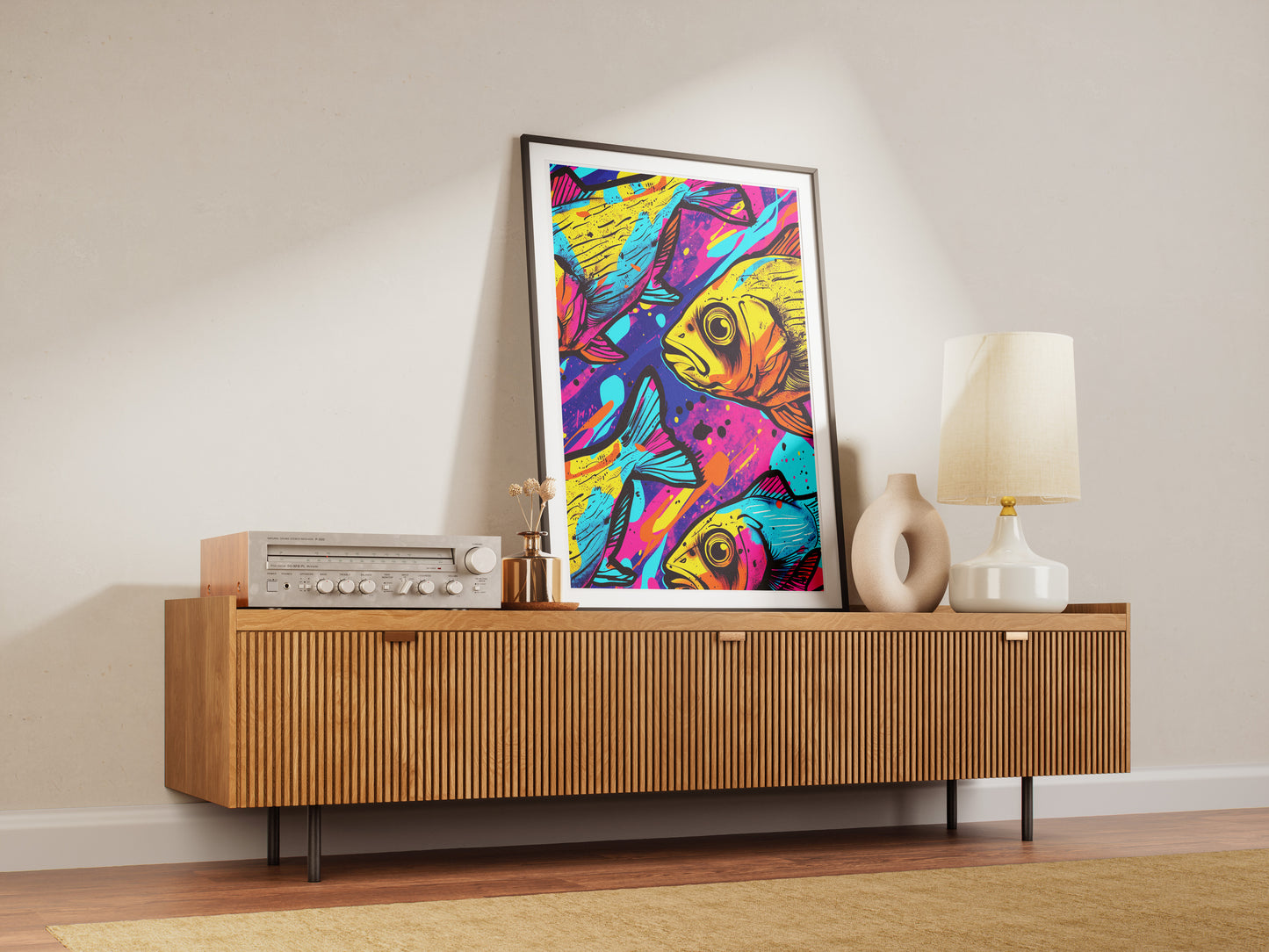 Retro Tropical Fish Poster | Gift for Fishermen and Dads