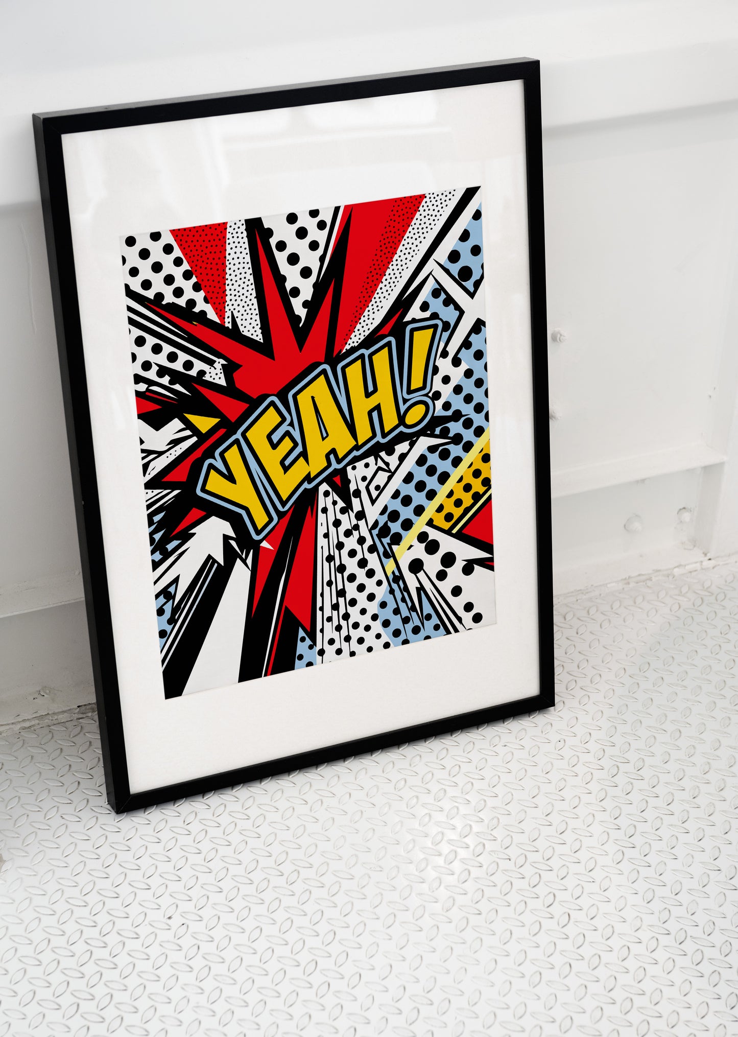 Yeah! Pop Art Poster | Retro Comic Explosion Wall Art Print