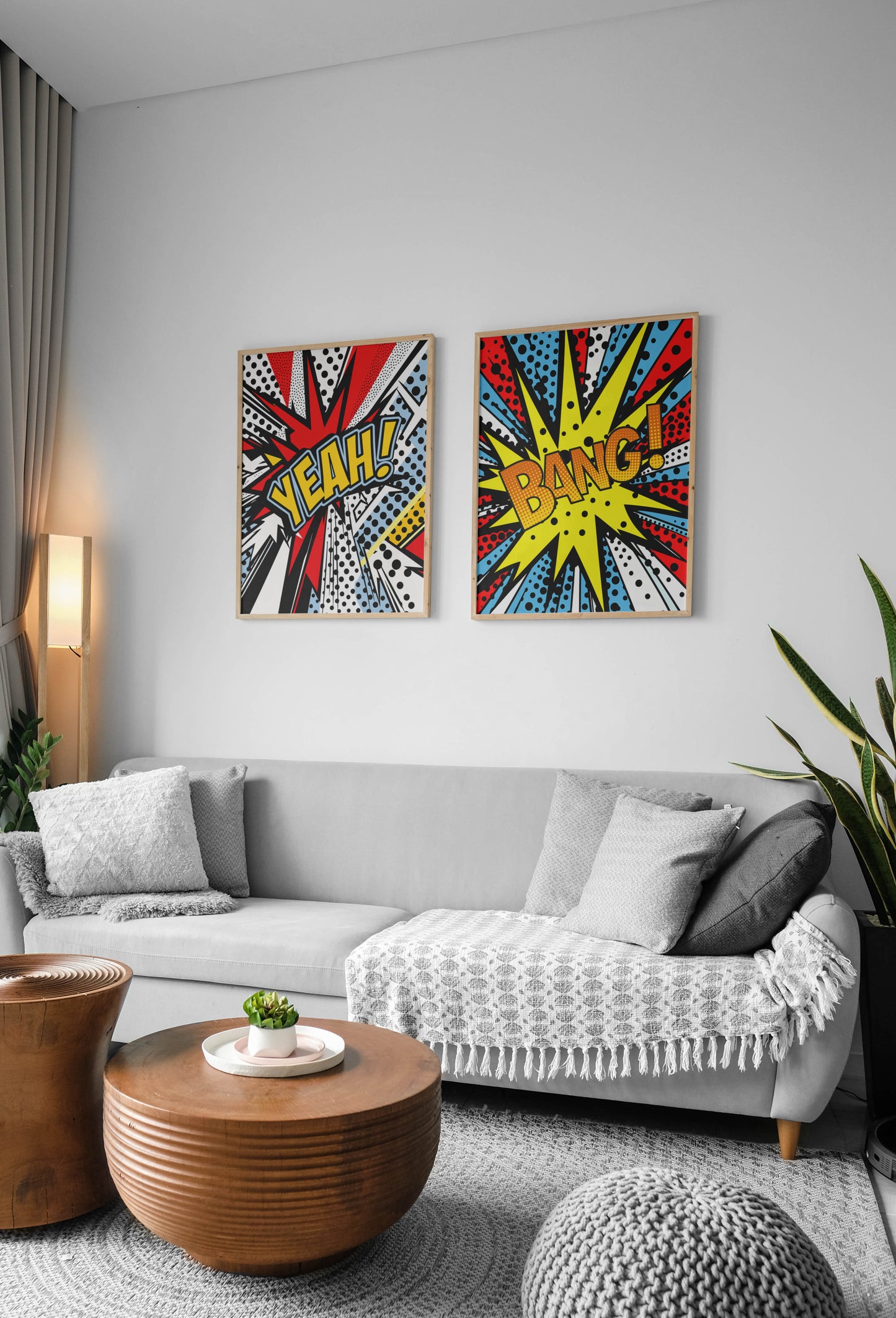 Yeah! Pop Art Poster | Retro Comic Explosion Wall Art Print