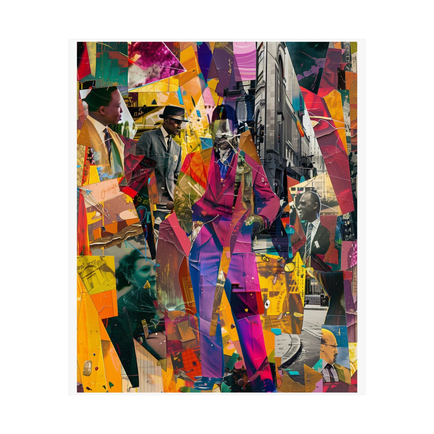 Urban Afro American Collage Poster | 20th Century Style Black Art Print