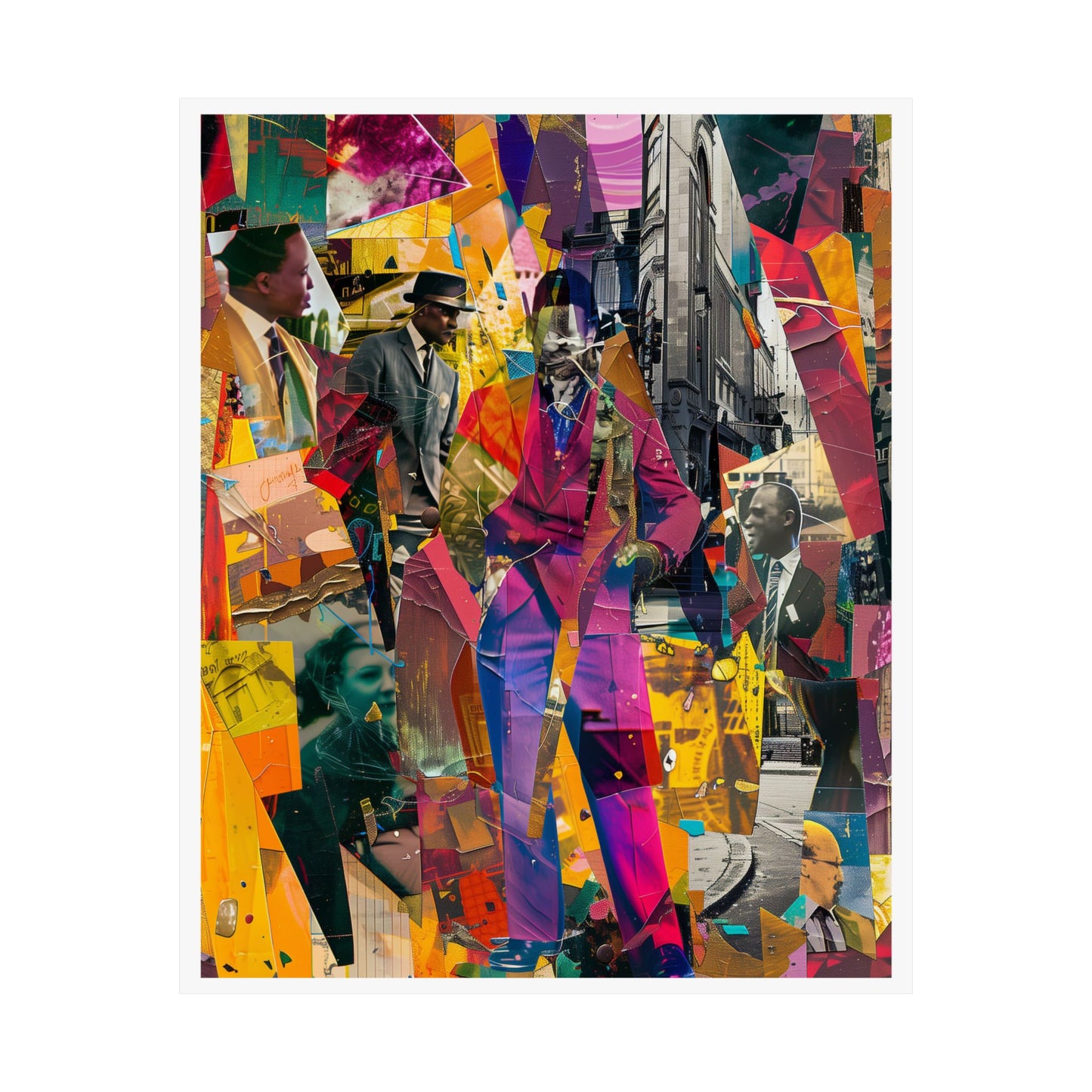 Urban Afro American Collage Poster | 20th Century Style Black Art Print