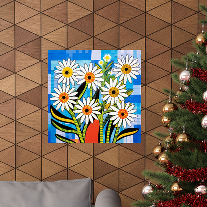 Bold Daisy Flower Poster | Colorful African American Inspired Floral Art