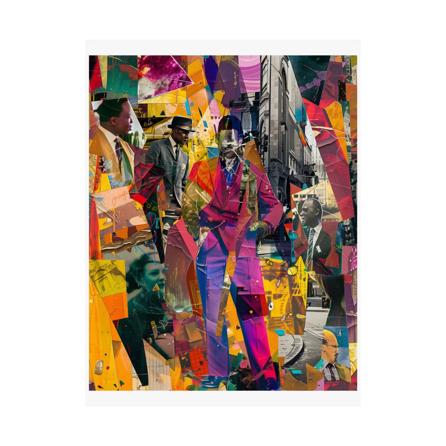 Urban Afro American Collage Poster | 20th Century Style Black Art Print
