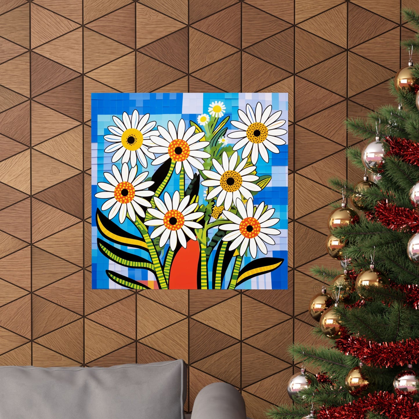 Bold Daisy Flower Poster | Colorful African American Inspired Floral Art