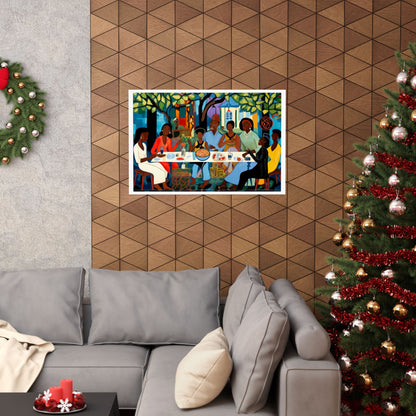 African American Family Dinner Poster | Cultural Unity Wall Art Print