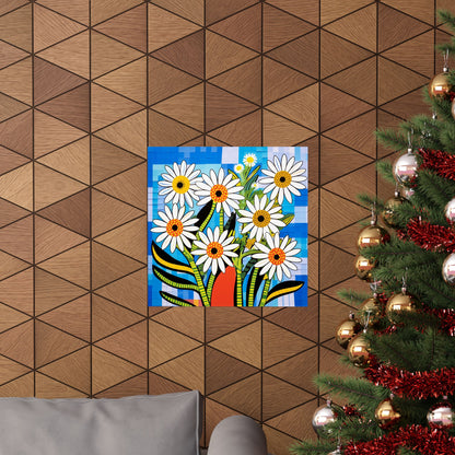 Bold Daisy Flower Poster | Colorful African American Inspired Floral Art