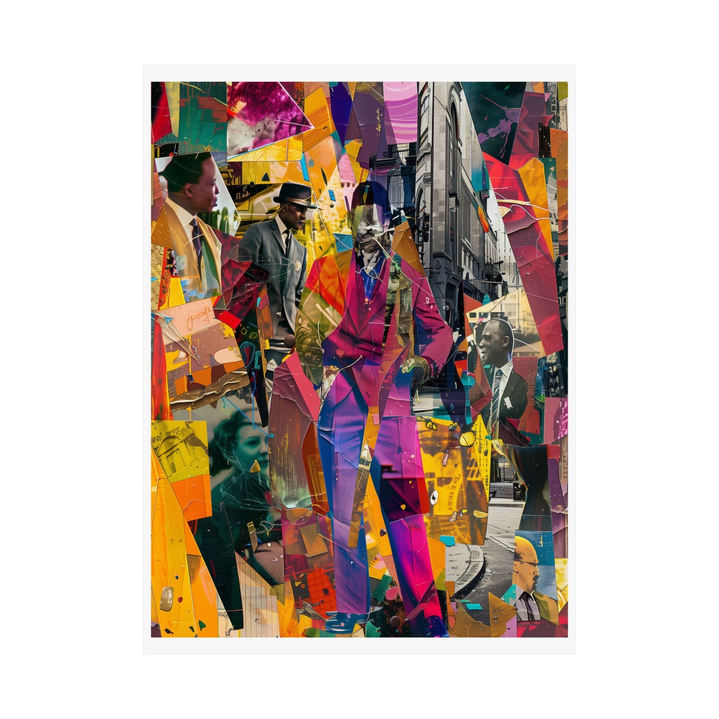 Urban Afro American Collage Poster | 20th Century Style Black Art Print